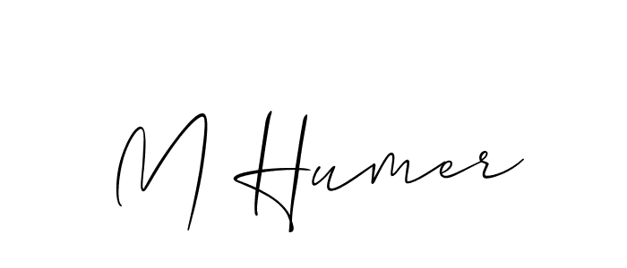 Also You can easily find your signature by using the search form. We will create M Humer name handwritten signature images for you free of cost using Allison_Script sign style. M Humer signature style 2 images and pictures png