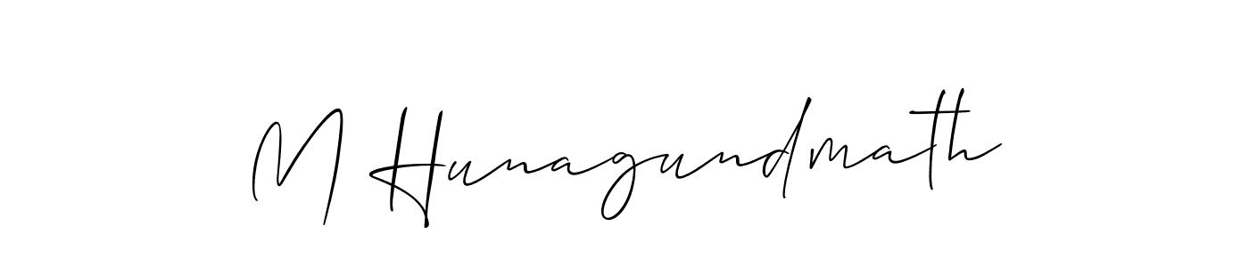 Use a signature maker to create a handwritten signature online. With this signature software, you can design (Allison_Script) your own signature for name M Hunagundmath. M Hunagundmath signature style 2 images and pictures png