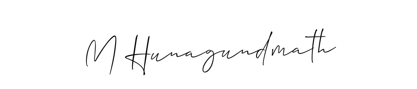 Use a signature maker to create a handwritten signature online. With this signature software, you can design (Allison_Script) your own signature for name M Hunagundmath. M Hunagundmath signature style 2 images and pictures png