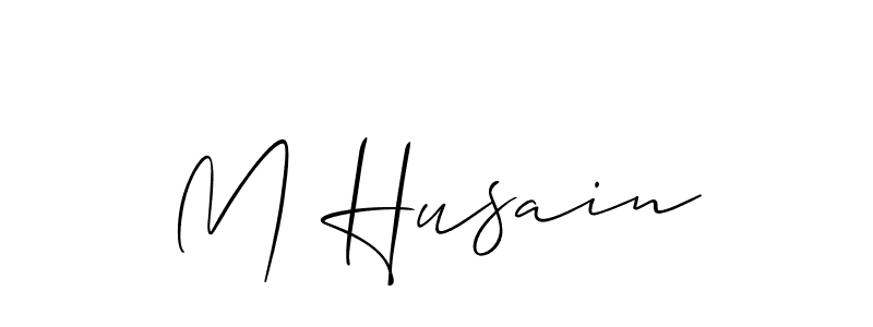 Design your own signature with our free online signature maker. With this signature software, you can create a handwritten (Allison_Script) signature for name M Husain. M Husain signature style 2 images and pictures png