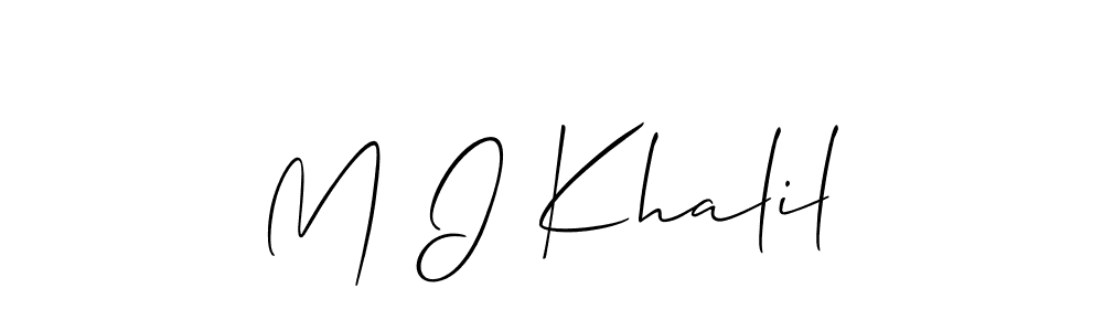 Also You can easily find your signature by using the search form. We will create M I Khalil name handwritten signature images for you free of cost using Allison_Script sign style. M I Khalil signature style 2 images and pictures png