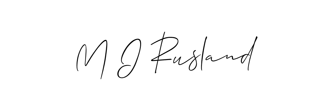 Similarly Allison_Script is the best handwritten signature design. Signature creator online .You can use it as an online autograph creator for name M I Rusland. M I Rusland signature style 2 images and pictures png