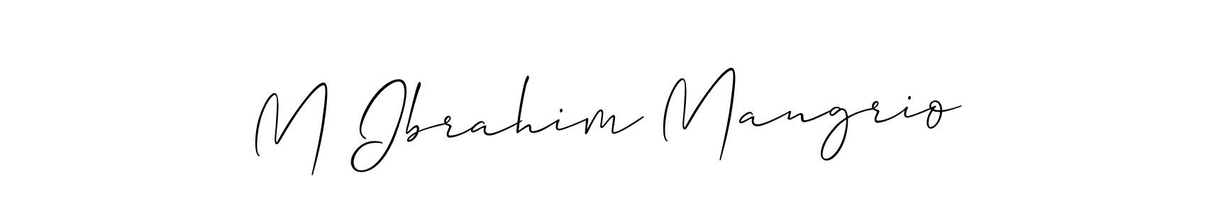 Design your own signature with our free online signature maker. With this signature software, you can create a handwritten (Allison_Script) signature for name M Ibrahim Mangrio. M Ibrahim Mangrio signature style 2 images and pictures png