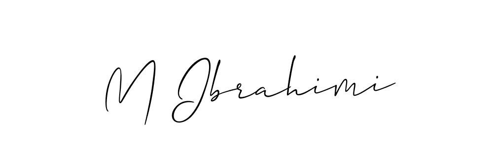 How to make M Ibrahimi name signature. Use Allison_Script style for creating short signs online. This is the latest handwritten sign. M Ibrahimi signature style 2 images and pictures png