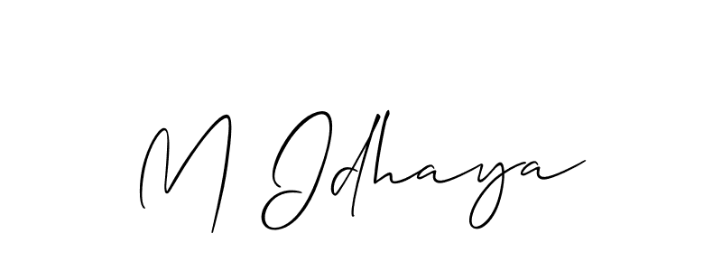 Design your own signature with our free online signature maker. With this signature software, you can create a handwritten (Allison_Script) signature for name M Idhaya. M Idhaya signature style 2 images and pictures png