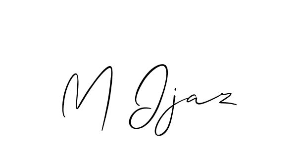 How to make M Ijaz name signature. Use Allison_Script style for creating short signs online. This is the latest handwritten sign. M Ijaz signature style 2 images and pictures png