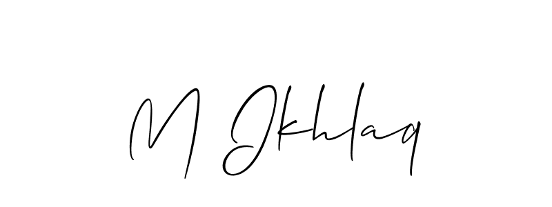 Make a beautiful signature design for name M Ikhlaq. Use this online signature maker to create a handwritten signature for free. M Ikhlaq signature style 2 images and pictures png