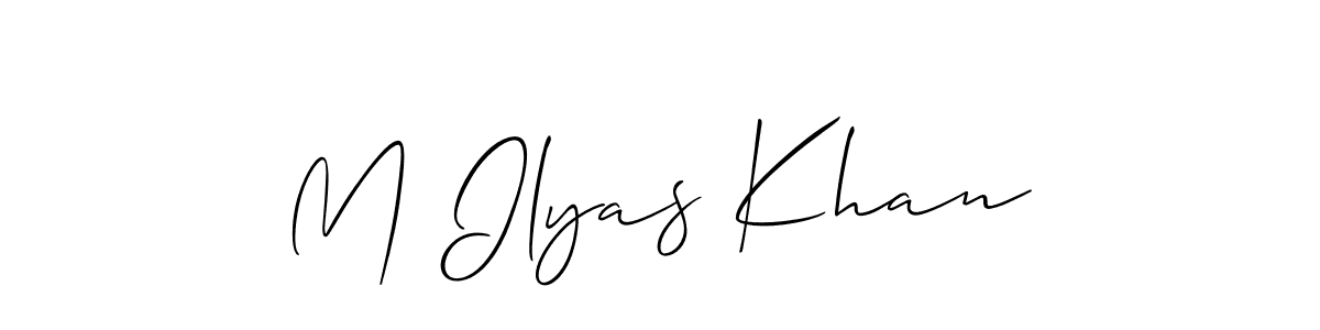 if you are searching for the best signature style for your name M Ilyas Khan. so please give up your signature search. here we have designed multiple signature styles  using Allison_Script. M Ilyas Khan signature style 2 images and pictures png