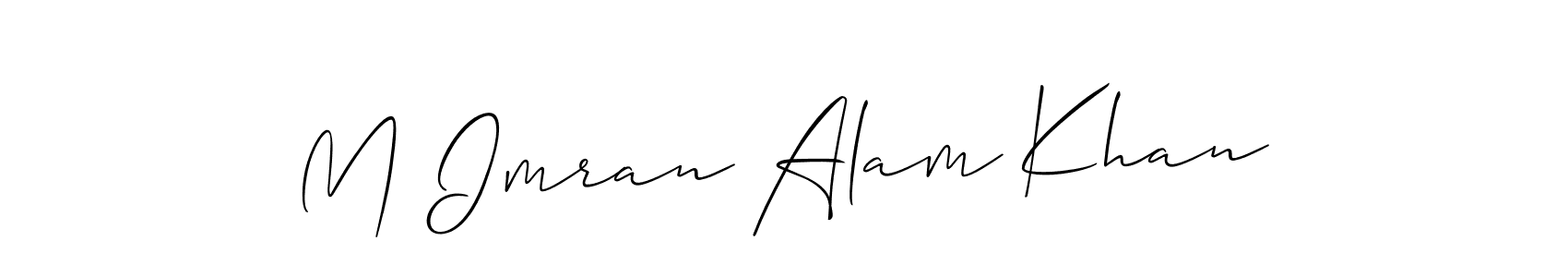 This is the best signature style for the M Imran Alam Khan name. Also you like these signature font (Allison_Script). Mix name signature. M Imran Alam Khan signature style 2 images and pictures png