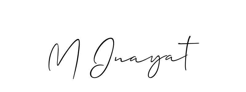 Design your own signature with our free online signature maker. With this signature software, you can create a handwritten (Allison_Script) signature for name M Inayat. M Inayat signature style 2 images and pictures png