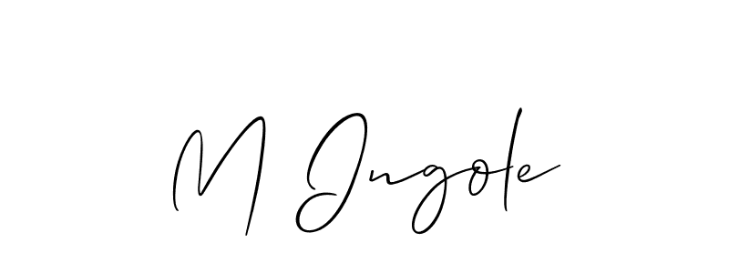 Use a signature maker to create a handwritten signature online. With this signature software, you can design (Allison_Script) your own signature for name M Ingole. M Ingole signature style 2 images and pictures png