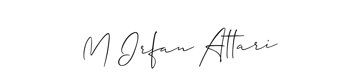 You should practise on your own different ways (Allison_Script) to write your name (M Irfan Attari) in signature. don't let someone else do it for you. M Irfan Attari signature style 2 images and pictures png