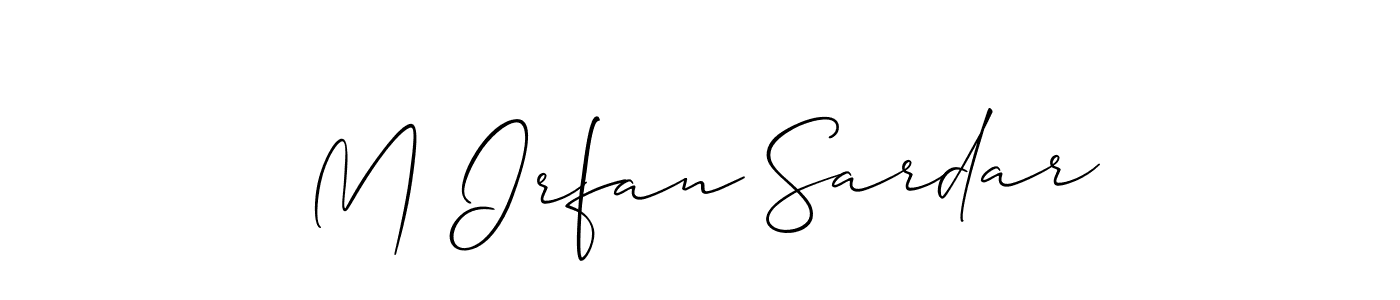 This is the best signature style for the M Irfan Sardar name. Also you like these signature font (Allison_Script). Mix name signature. M Irfan Sardar signature style 2 images and pictures png