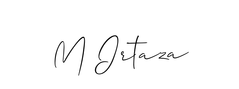 Create a beautiful signature design for name M Irtaza. With this signature (Allison_Script) fonts, you can make a handwritten signature for free. M Irtaza signature style 2 images and pictures png