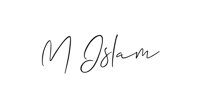 Use a signature maker to create a handwritten signature online. With this signature software, you can design (Allison_Script) your own signature for name M Islam. M Islam signature style 2 images and pictures png