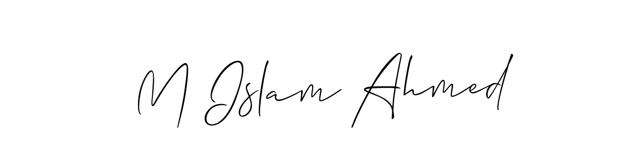 You can use this online signature creator to create a handwritten signature for the name M Islam Ahmed. This is the best online autograph maker. M Islam Ahmed signature style 2 images and pictures png