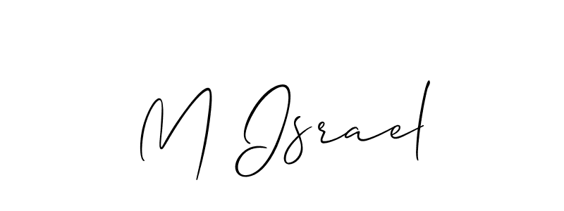 Allison_Script is a professional signature style that is perfect for those who want to add a touch of class to their signature. It is also a great choice for those who want to make their signature more unique. Get M Israel name to fancy signature for free. M Israel signature style 2 images and pictures png