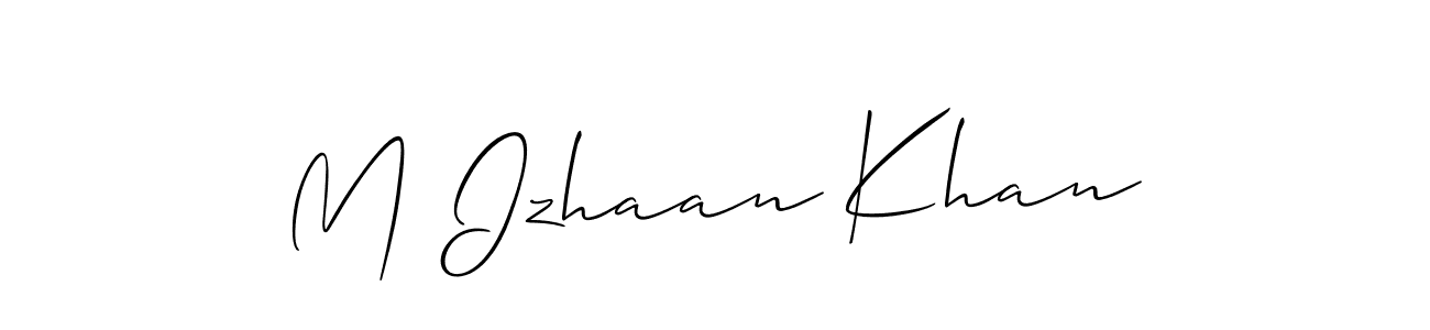 Make a beautiful signature design for name M Izhaan Khan. With this signature (Allison_Script) style, you can create a handwritten signature for free. M Izhaan Khan signature style 2 images and pictures png