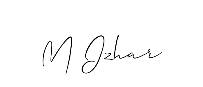 Make a beautiful signature design for name M Izhar. Use this online signature maker to create a handwritten signature for free. M Izhar signature style 2 images and pictures png