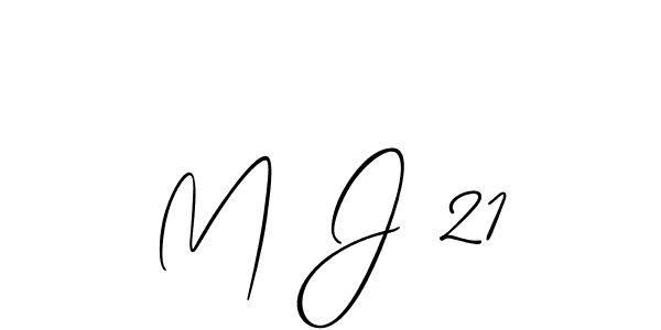 How to make M J 21 signature? Allison_Script is a professional autograph style. Create handwritten signature for M J 21 name. M J 21 signature style 2 images and pictures png