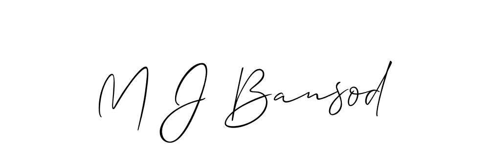 Make a beautiful signature design for name M J Bansod. Use this online signature maker to create a handwritten signature for free. M J Bansod signature style 2 images and pictures png