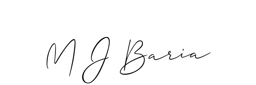 Also we have M J Baria name is the best signature style. Create professional handwritten signature collection using Allison_Script autograph style. M J Baria signature style 2 images and pictures png