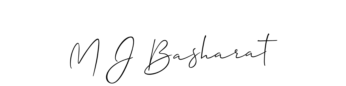 The best way (Allison_Script) to make a short signature is to pick only two or three words in your name. The name M J Basharat include a total of six letters. For converting this name. M J Basharat signature style 2 images and pictures png