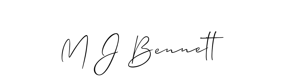 Use a signature maker to create a handwritten signature online. With this signature software, you can design (Allison_Script) your own signature for name M J Bennett. M J Bennett signature style 2 images and pictures png