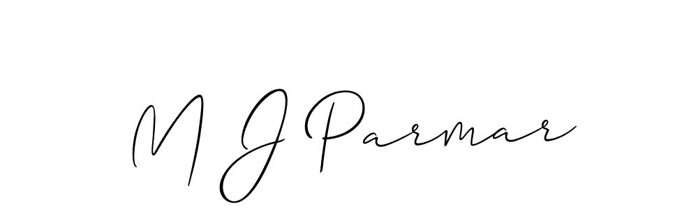 Also You can easily find your signature by using the search form. We will create M J Parmar name handwritten signature images for you free of cost using Allison_Script sign style. M J Parmar signature style 2 images and pictures png