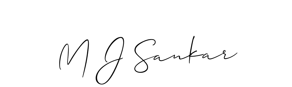 Design your own signature with our free online signature maker. With this signature software, you can create a handwritten (Allison_Script) signature for name M J Sankar. M J Sankar signature style 2 images and pictures png
