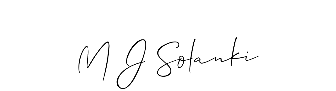 if you are searching for the best signature style for your name M J Solanki. so please give up your signature search. here we have designed multiple signature styles  using Allison_Script. M J Solanki signature style 2 images and pictures png