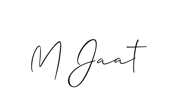 Allison_Script is a professional signature style that is perfect for those who want to add a touch of class to their signature. It is also a great choice for those who want to make their signature more unique. Get M Jaat name to fancy signature for free. M Jaat signature style 2 images and pictures png