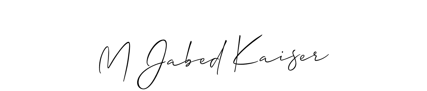 Use a signature maker to create a handwritten signature online. With this signature software, you can design (Allison_Script) your own signature for name M Jabed Kaiser. M Jabed Kaiser signature style 2 images and pictures png