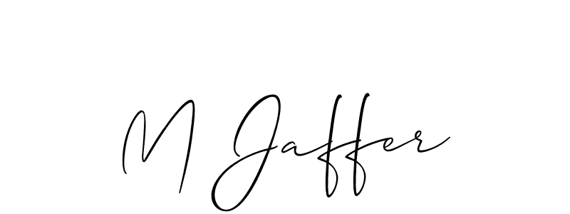 Also we have M Jaffer name is the best signature style. Create professional handwritten signature collection using Allison_Script autograph style. M Jaffer signature style 2 images and pictures png