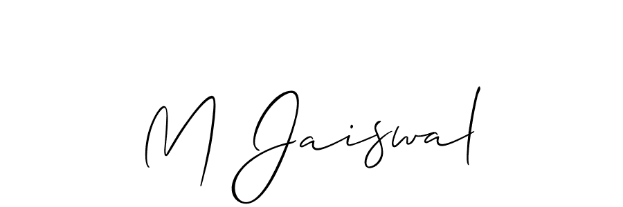 Make a beautiful signature design for name M Jaiswal. With this signature (Allison_Script) style, you can create a handwritten signature for free. M Jaiswal signature style 2 images and pictures png