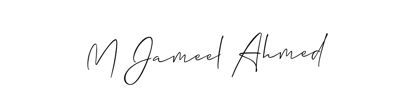 How to make M Jameel Ahmed name signature. Use Allison_Script style for creating short signs online. This is the latest handwritten sign. M Jameel Ahmed signature style 2 images and pictures png