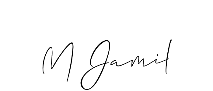 Make a short M Jamil signature style. Manage your documents anywhere anytime using Allison_Script. Create and add eSignatures, submit forms, share and send files easily. M Jamil signature style 2 images and pictures png