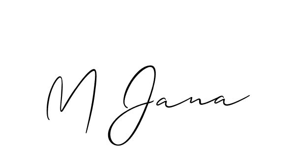 Allison_Script is a professional signature style that is perfect for those who want to add a touch of class to their signature. It is also a great choice for those who want to make their signature more unique. Get M Jana name to fancy signature for free. M Jana signature style 2 images and pictures png