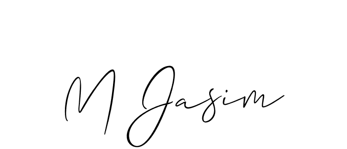 Also we have M Jasim name is the best signature style. Create professional handwritten signature collection using Allison_Script autograph style. M Jasim signature style 2 images and pictures png