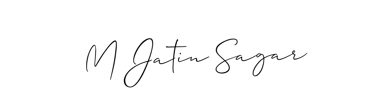 Use a signature maker to create a handwritten signature online. With this signature software, you can design (Allison_Script) your own signature for name M Jatin Sagar. M Jatin Sagar signature style 2 images and pictures png