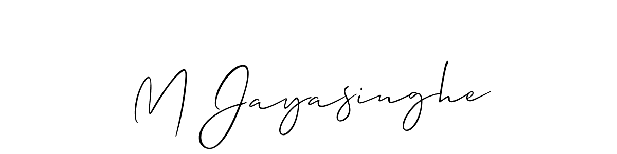 if you are searching for the best signature style for your name M Jayasinghe. so please give up your signature search. here we have designed multiple signature styles  using Allison_Script. M Jayasinghe signature style 2 images and pictures png