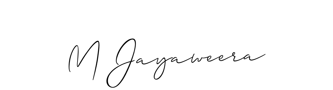 How to make M Jayaweera signature? Allison_Script is a professional autograph style. Create handwritten signature for M Jayaweera name. M Jayaweera signature style 2 images and pictures png