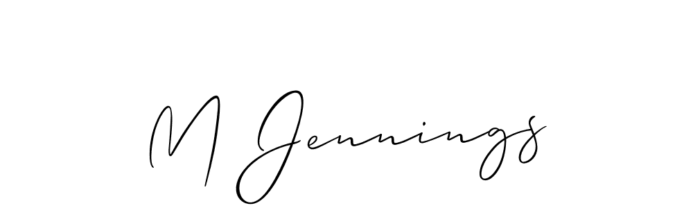 Allison_Script is a professional signature style that is perfect for those who want to add a touch of class to their signature. It is also a great choice for those who want to make their signature more unique. Get M Jennings name to fancy signature for free. M Jennings signature style 2 images and pictures png