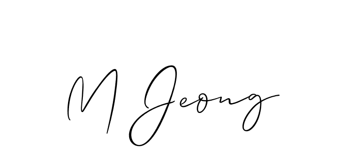 Also You can easily find your signature by using the search form. We will create M Jeong name handwritten signature images for you free of cost using Allison_Script sign style. M Jeong signature style 2 images and pictures png