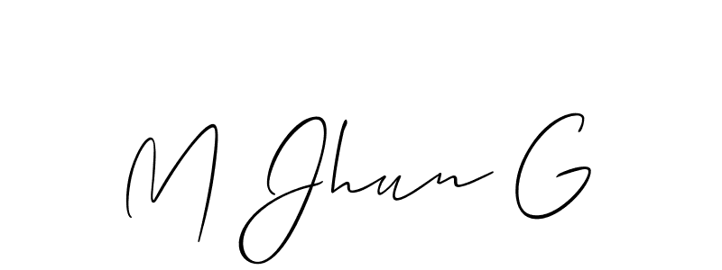 Design your own signature with our free online signature maker. With this signature software, you can create a handwritten (Allison_Script) signature for name M Jhun G. M Jhun G signature style 2 images and pictures png