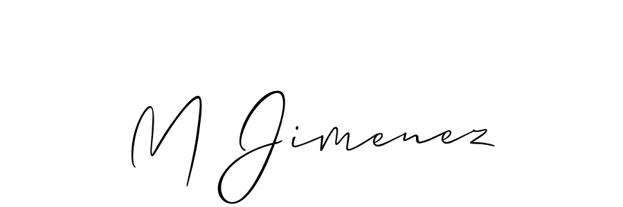 You should practise on your own different ways (Allison_Script) to write your name (M Jimenez) in signature. don't let someone else do it for you. M Jimenez signature style 2 images and pictures png