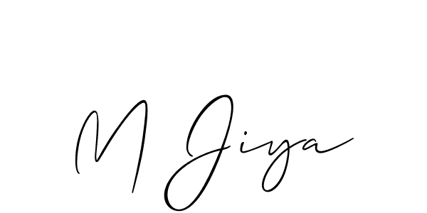 It looks lik you need a new signature style for name M Jiya. Design unique handwritten (Allison_Script) signature with our free signature maker in just a few clicks. M Jiya signature style 2 images and pictures png