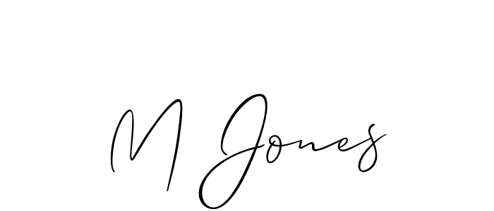 You should practise on your own different ways (Allison_Script) to write your name (M Jones) in signature. don't let someone else do it for you. M Jones signature style 2 images and pictures png