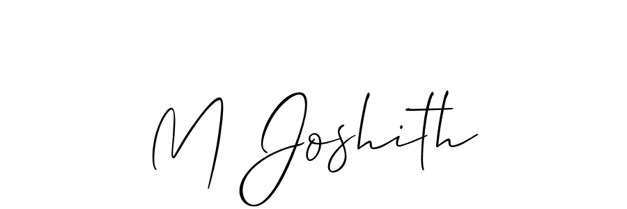 Allison_Script is a professional signature style that is perfect for those who want to add a touch of class to their signature. It is also a great choice for those who want to make their signature more unique. Get M Joshith name to fancy signature for free. M Joshith signature style 2 images and pictures png