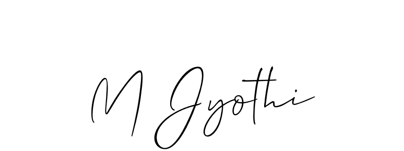 How to make M Jyothi name signature. Use Allison_Script style for creating short signs online. This is the latest handwritten sign. M Jyothi signature style 2 images and pictures png